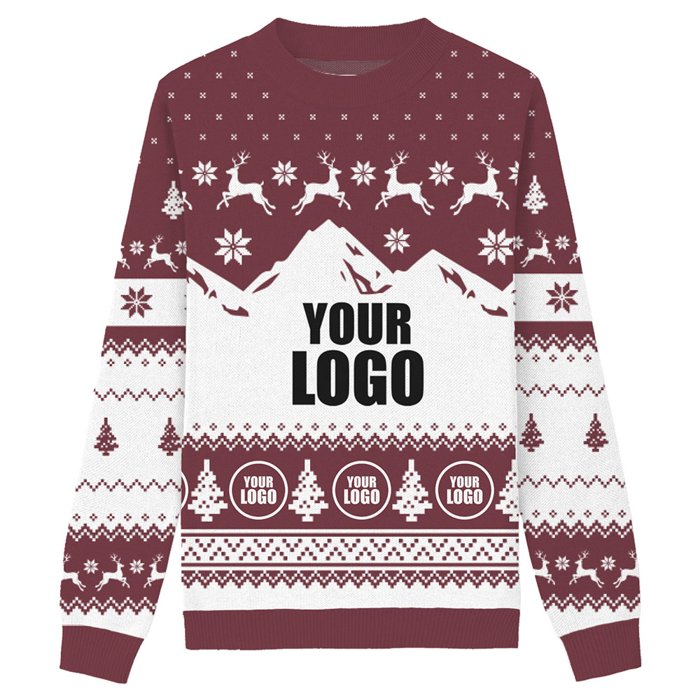 Custom Company Logo Knitted Ugly Christmas Sweater 5